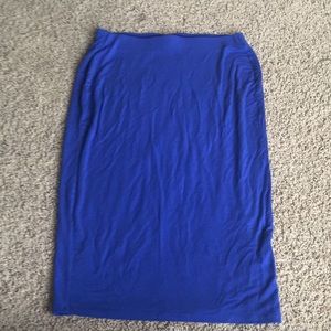 Blue pencil skirt